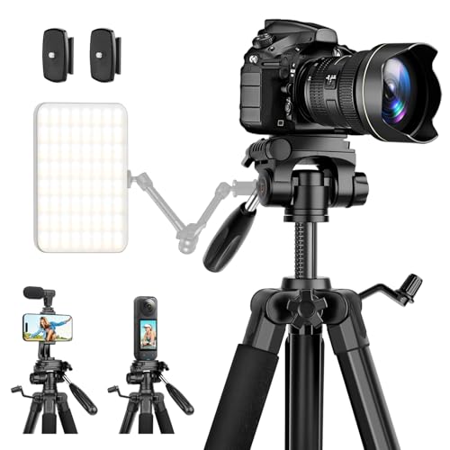 JOILCAN Trépied Appareil Photo, 190cm Trepied Camera en Aluminium Portable, Trepied Photo pour...
