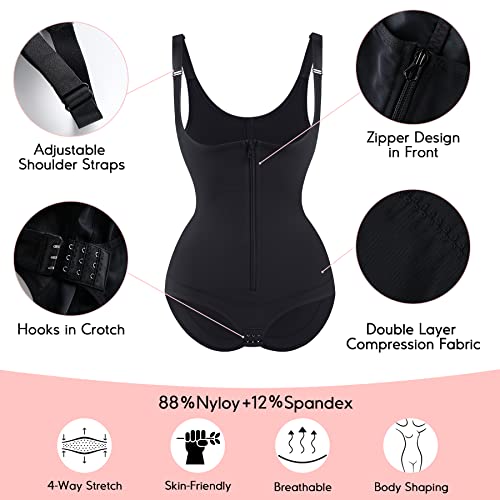 MERYOSZ Shapewear for Women Tummy Control Fajas Colombianas Body Shaper Waist Trainer Zipper Open Bust Mesh Bodysuit - Image 3
