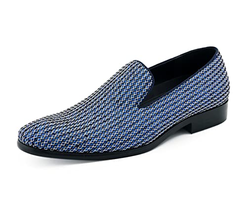 Image of Amali Men's Embellished Velvet Tuxedo Loafers, Smoking Slippers