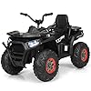 Costzon Kids ATV, 12V Battery Powered Electric Vehicle w/Safety Belt, LED Light, Music, Horn, 2 Speeds, USB/ MP3/TF…