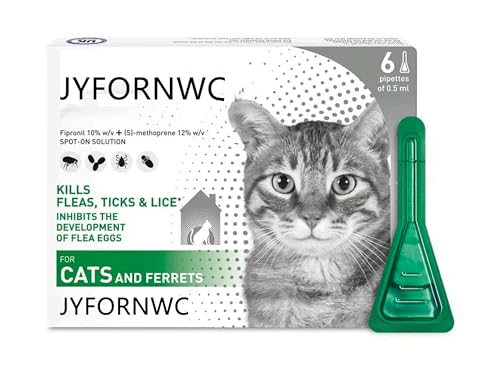 Traitement pour chats et furets lot de 6 pipettes antipuces et tiques