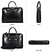Blofinche Genuine Leather laptop Briefcase: Messenger shoulder bag 15 16 inch men macbook case women work satchel designer handbag Black