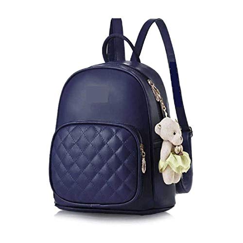 Image of MS. ZONEDUA Medium Size Fashionable Stylish Backpack with keychain for Girls for office, tuition purposes (Navy Blue)