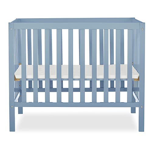 Dream On Me, Edgewood 4-In-1 Convertible Mini Crib, Dusty Blue #TOP1