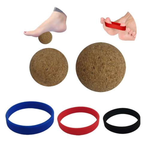 nsgglecher 2 Cork Foot Massage Balls & 3 Toe Stretching