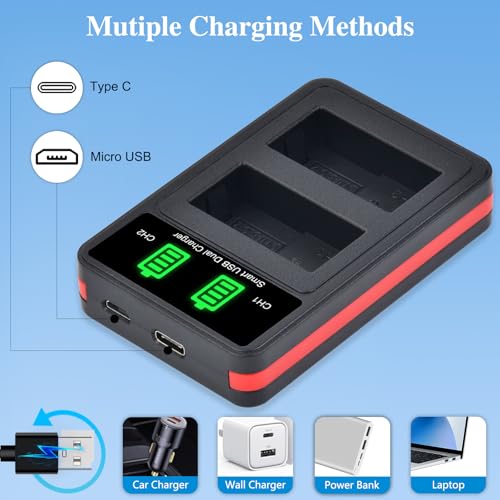 Pickle Power DMW-BLC12 DMW-BLC12PP Battery and Charger for Panasonic Lumix G7 G85 DMC-FZ1000,DC-FZ1000 II, DMC-FZ300, DMC-GH2, DMC-G5, DMC-G6, DMC-GX8, DMC-FZ200, DMC-FZ2500 Cameras - Thumbnail 6
