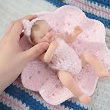 Cloveray 5 inch Mini Platinum Silicone Reborn Baby Doll, Tiny Silicone Baby Dolls，Realistic Newborn Baby Dolls Full Body Stress Relief, Decoration, Gifts, Collectible