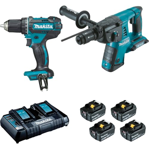 Ensemble de 2 machines MAKITA DLX2138PTJ Perceuse Visseuse Perfo burineur Batterie 5.0Ah 18V - vue 2