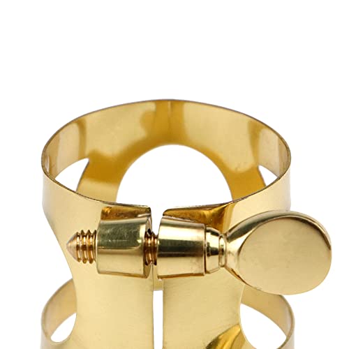Hevstil Tenor Saxophone Mouthpiece Ligature Tenorsaxophone Ligature Double Screws Saxophone Gold Ligature Fastener Brass #TOP4