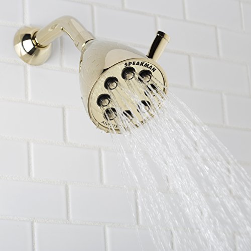 Speakman S-2251-Pb Signature Icon Anystream High Pressure Adjustable Solid Brass Shower Head, Polished Brass #TOP2
