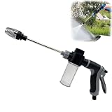 Pressure Washer, High Pressure Water Gun, Water Hose Nozzle, with 360° Rotating for Three Spray Modes, Various Spray Effects, Equipped with Metal Joints (Black)