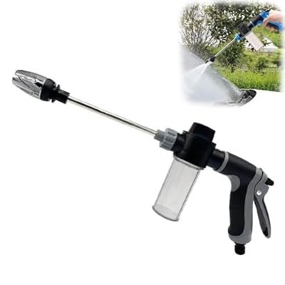 Pressure Washer, High Pressure Water Gun, Water Hose Nozzle, with 360° Rotating for Three Spray Modes, Various Spray Effects, Equipped with Metal Joints (Black)