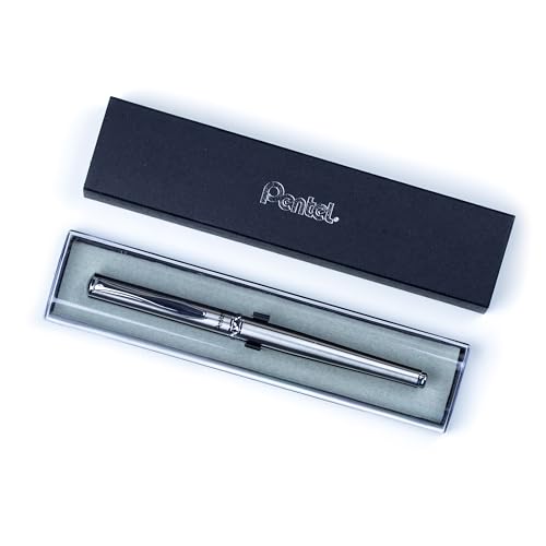 Pentel - Pentel Sterling EnerGel Premium Liquid Gel Pen, 0.7mm Medium Point, Gifts, Everyday Writing, Office Supplies, Silver Barrel, Black Ink, K600-LR7AE1, 1 Each Includes Gift Box - -40%