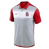 Nike Men's MLB Striped Vapor Polo (US, Alpha, X-Large, Regular, Regular, Red, St. Louis Cardinals)