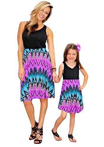 YMING Mother and Daughter Matching Dress Summer Causal Sundress Cute Mini Outfits