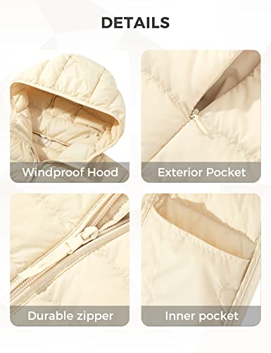 Wantdo Women's Lightweight Winter Coats Packable Short Down Jacket Beige 2Xl #TOP2