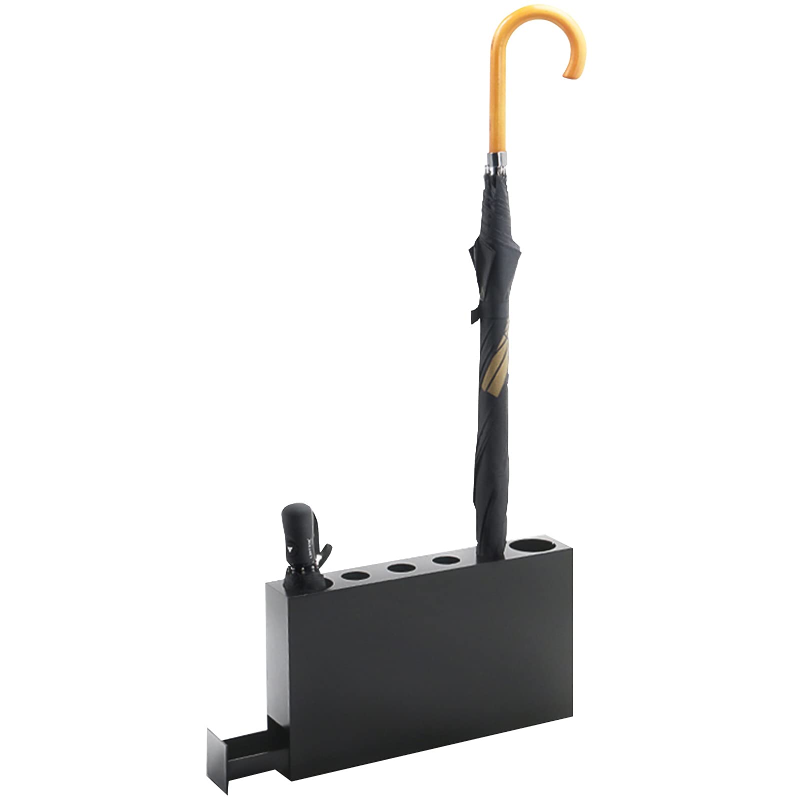 Porte-parapluies en fer noir élégant support métallique à 6 places