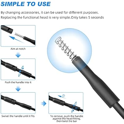 hygger Small Fish Tank Cleaner, Aquarium Cleaning Tools Kit with Handle, Seaweed Scraper, Fishing Net, Sponge Brush,Wall Brush (S)