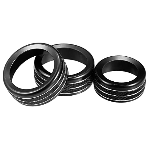 A ABSOPRO AC Audio Volume Knob Ring Cover for Alfa Romeo Giulia 17-19 Black