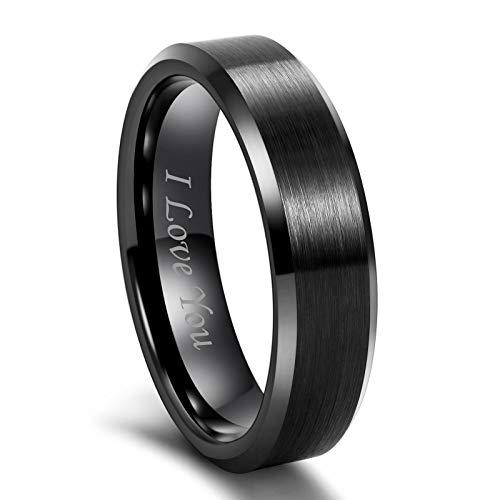 Image of Frank S.Burton Tungsten Ring for Men Women 3mm 4mm 6mm 8mm Beveled Edge Matte Silver Band Comfort Fit Size 4-15