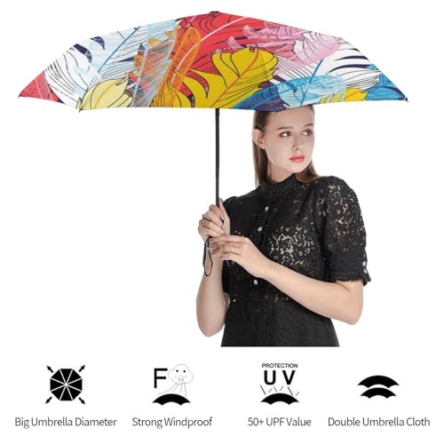 Parapluie compact automatique avec toile résistante et mât renforcé - 4