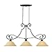Designers Fountain 81838-FSN Mendocino Collection 3-Light Island Fixture, Forged Sienna Finish with Warm Amber Glaze Glass Shades