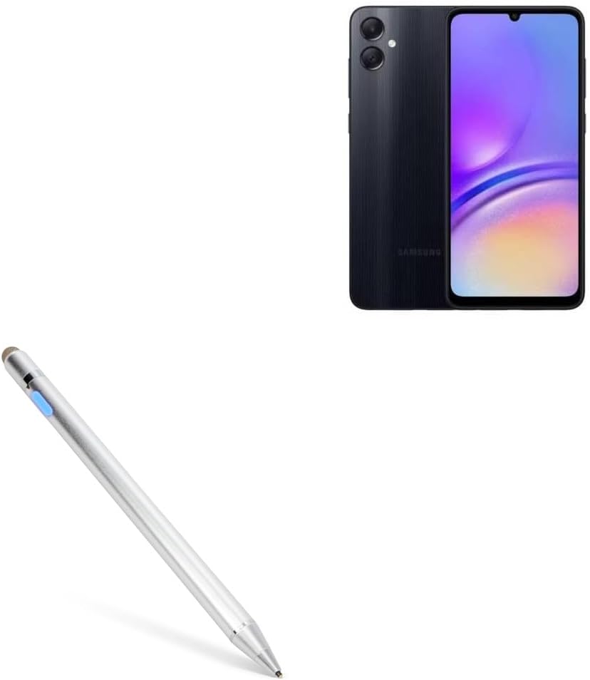 BoxWave Stylus Pen Compatible with Samsung Galaxy A06 - AccuPoint Active Stylus, Electronic Stylus with Ultra Fine Tip - Metallic Silver