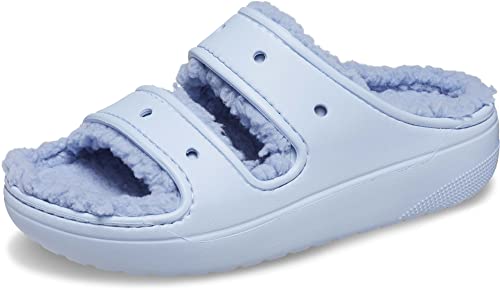 Crocs Unisex Classic Cozzzy Sandals, Fuzzy Slippers and Slides, Blue Calcite, Numeric_8 US Men