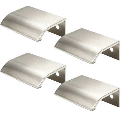 LC LICTOP Finger Edge Pulls, 1.97 Inch, 1.26 Inch Centers, 4Pcs, Nickel