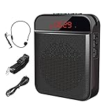 【Multifuncional con Bluetooth 】: Puede utilizarse como altavoz MP3 para reproducir música o contenido de grabación, microfono portatil profesores para dar clases, se puede transmitir música o audio al dispositivo a través de Bluetooth (permite hasta una distancia de 10 metros) o insertar tarjeta micro TF o disco USB. Tiene 3 modos de reproduccion: repetición, conmutación y bucle. Conéctese a su teléfono, tableta y computadora para disfrutar su música.
