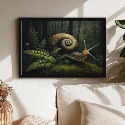 Poster escargot de forêt pour habiller un mur vide, toile rétro vert universitaire - 7
