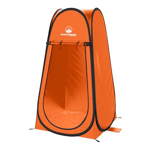 Pop Up Pod - Tienda de ducha portátil, vestidor o cubículo para baño portátil con bolsa para camping, playa o eventos por Wakeman Outdoors (Naranja)
