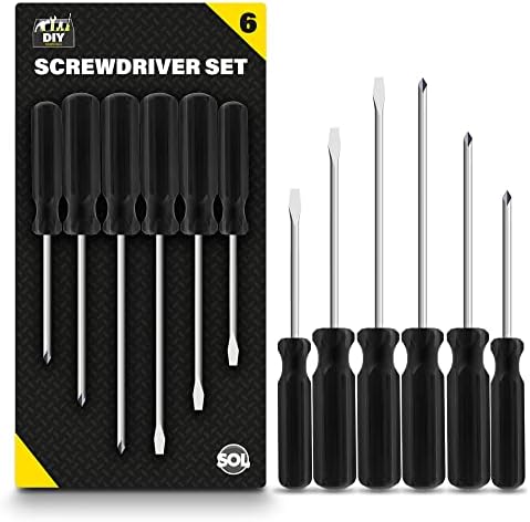 6pk Phillips Screwdriver Set | 3.4mm, 4.5mm Non-Slip Grip Screwdrivers | Electrical Screwdriver Sets | Electricians Screwdriver Set Electrician Tools | Philips Screwdriver | Screw Driver Set All Sizes