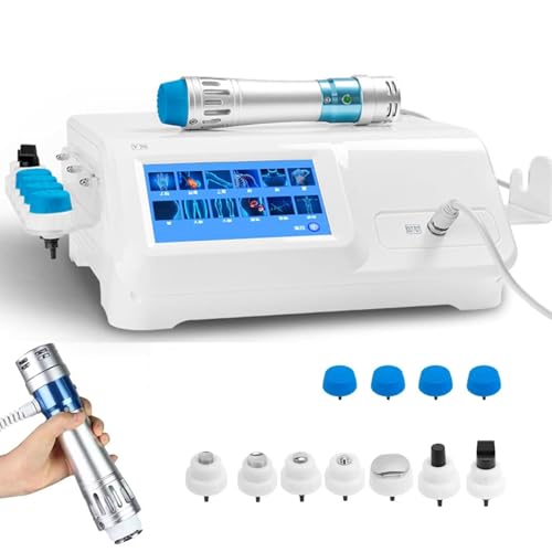 GZGHRZQS Shockwave Therapy Device,Touch Screen Pain Relief Body Massager Muscle Relax Massage Gun,Effective Electromagnetic Extracorporeal Therapy Machine with 7 Massage Heads