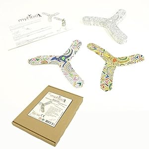 myFibo Bumerang Set von TicToys. 30 Boomerangs für Anfänger zum Werfen und kreativen Ausmalen