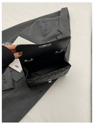 SHENHE Women's Quilted Leather Shoulder Bag Buckled Clutch Purse Small Crossbody Bags with Chain2