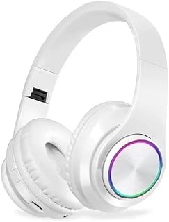 Wireless Bluetooth 5.0 Neckband Headphones with Colorful Lights | 8-Hour Battery Life, 10m Wireless Range, 1-Hour Fast Charging, Built-In Volume Control, Pluggable Card Game