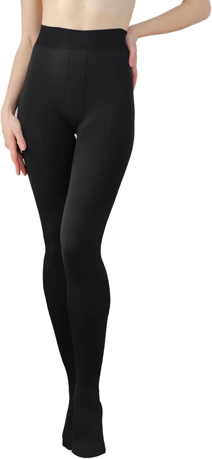 YAGAXI Fleece Lined Opaque Tights for Women - 2 Pairs 200D Warm Winter Pantyhose with Control Top - Image 3