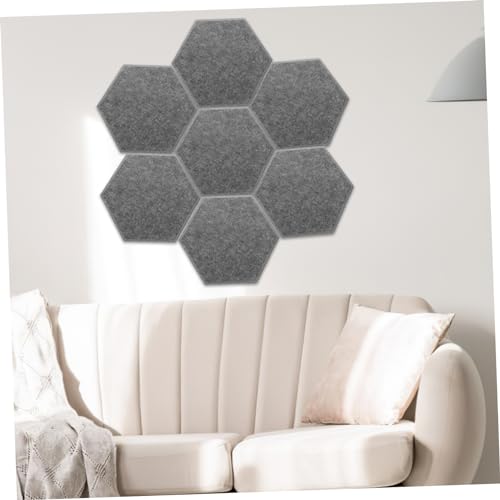 Kisangel 8 piezas Paneles Acústicos Hexagonales Absorbentes de Sonido para Reducción de Ruido en Pared para Oficina y Estudio en Casa Gris Oscuro miniatura 4