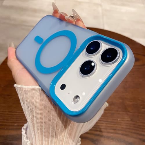 Coque antichoc iPhone 16 Pro Max avec anneau magnétique intégré bleu