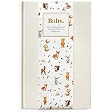 Baby Isobella - Baby First 5 Years Memory Book & Baby Journal Linen hardcover First Year Keepsake Milestone Newborn Journal for Boys, Girls Newborns First time Moms Baby Shower & Registry Wish List