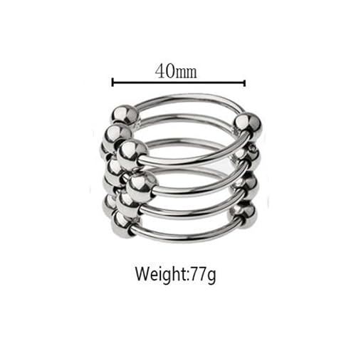 Bague Pliable à 4 Couches En Acier Inoxydable Multi-Point Pour Hommes, Nouvelle Bague De Trame De Taille RéGlable Pour Hommes-K + 10 (40mm) – vue 2