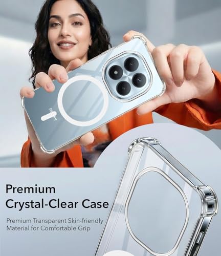 Image of Jkobi Shockproof Crystal-Clear Back Cover Case for Xiaomi Redmi Note 15 Pro Plus 5G (Magsafe Wireless Support | Drop & Camera Protection | Hard Polycarbonate)