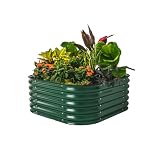 Vego garden Raised Garden Bed Kit, 17" Tall 4 in 1 Modular Metal Raised Garden Beds Kit, Metal Plant