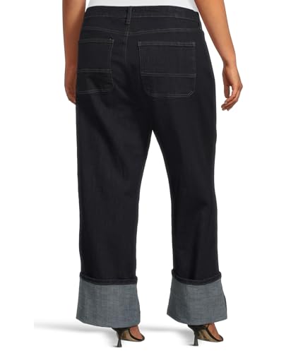 KUT from the Kloth Women's Plus Size Charlotte High Rise Fab Ab Wide Leg-roll Up3