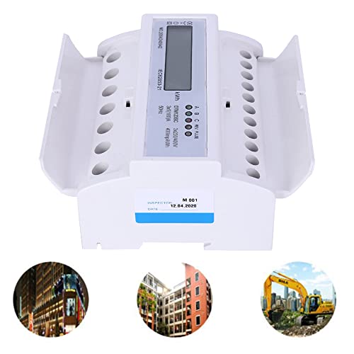 Image of 3 Phase 4 Wire Energy Meter 230 /400V 5-100A Digital Electric Power Meter Energy Consumption KWh Meter Rail Type Installation 35mm