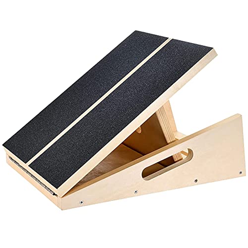 MUCITAGF Professional Slant Board for Calf Stretching, Adjustable Incline Board and Calf Stretcher, Non-Slip Stretch Board, 450 lbs Weight Capacity, Extra Side Handle for Portability