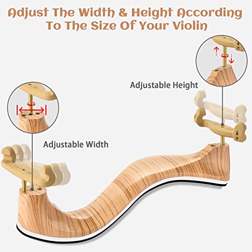 Violin Shoulder Rest For 4/4 And 3/4 Size, Violin Shoulder Rest With Adjustable Design For Width And Height, Easy To Adjust, Comfortable Soft Foam Pad, Silicone Claws Perfect Fit For Your Violin #TOP2