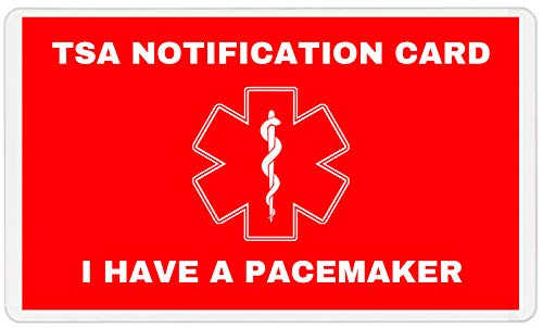 TSA Notification Card for PACEMAKER wearers - Wallet Version Quantity (1)2