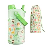 12 oz Insulated Kids Water Bottle: Spill-Proof, Insulated Cup with Straw Spout Lid and Carrier Bag, BPA-Free, Cupholder Friendly, 24H Cold for School, Camping, Sports, Birthday Gift (Critter Carnival)